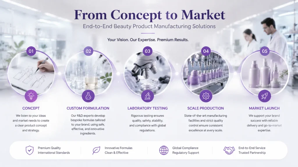 OEM ODM and private label beauty product manufacturing process