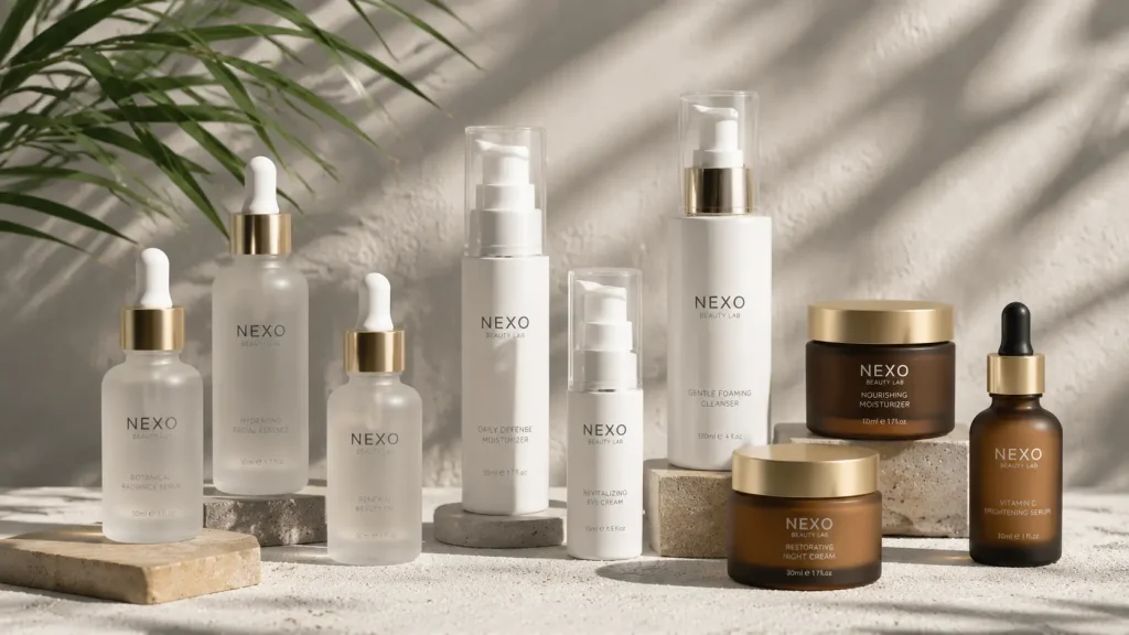 Cosmetic packaging options including glass bottles jars pumps and skincare containers