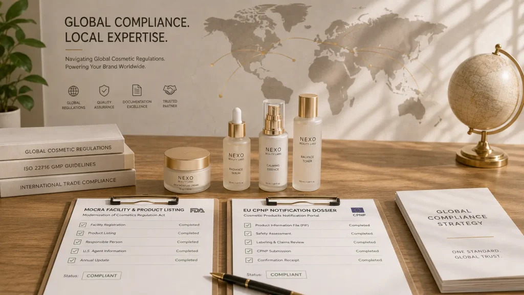 Target market regulatory planning for cosmetic products intended for the United States and European Union