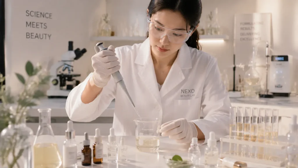Custom cosmetic formulation and R&D laboratory for skincare and beauty product development