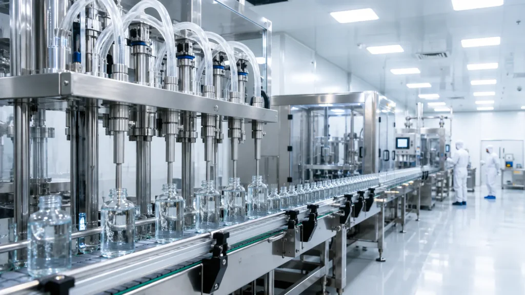 Commercial scalp serum filling and cosmetic manufacturing production line