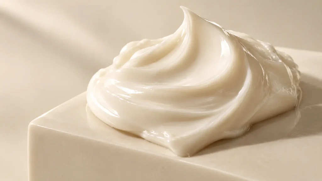 Rich barrier cream texture designed for dry skin and intensive moisturizing routines