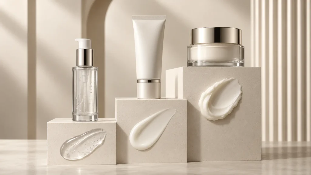 Barrier skincare portfolio with rich cream lightweight lotion and fresh gel textures