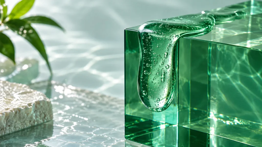 Clear fragrance-led shower gel formulation with fresh gel texture and visual appeal