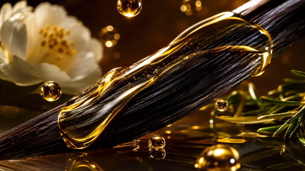 Botanical hair oil formulation for shine smoothing and hair fiber conditioning