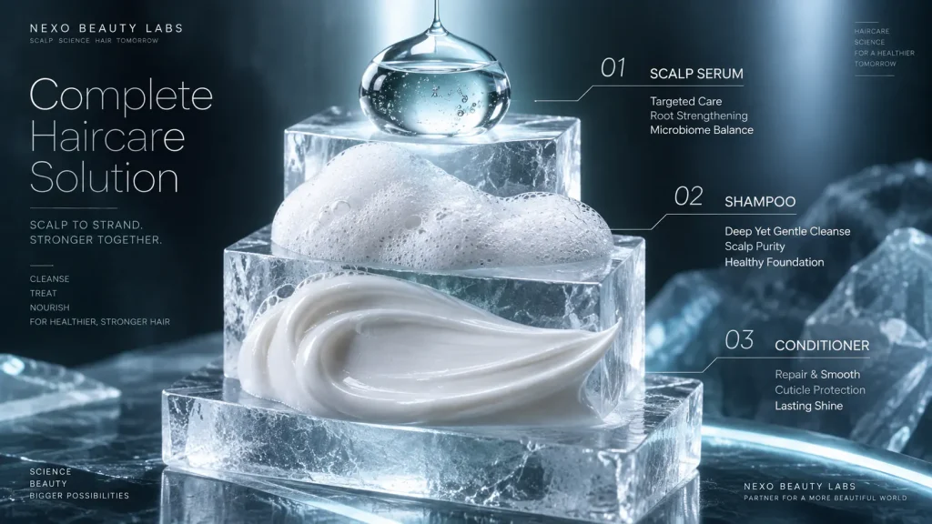 Haircare portfolio roadmap connecting hero SKU to shampoo conditioner serum and treatment expansion