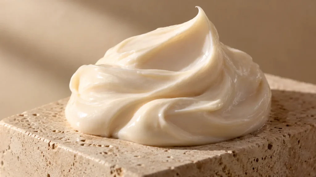 Rich body cream formulation with cushioning texture for dry-skin comfort and moisturization