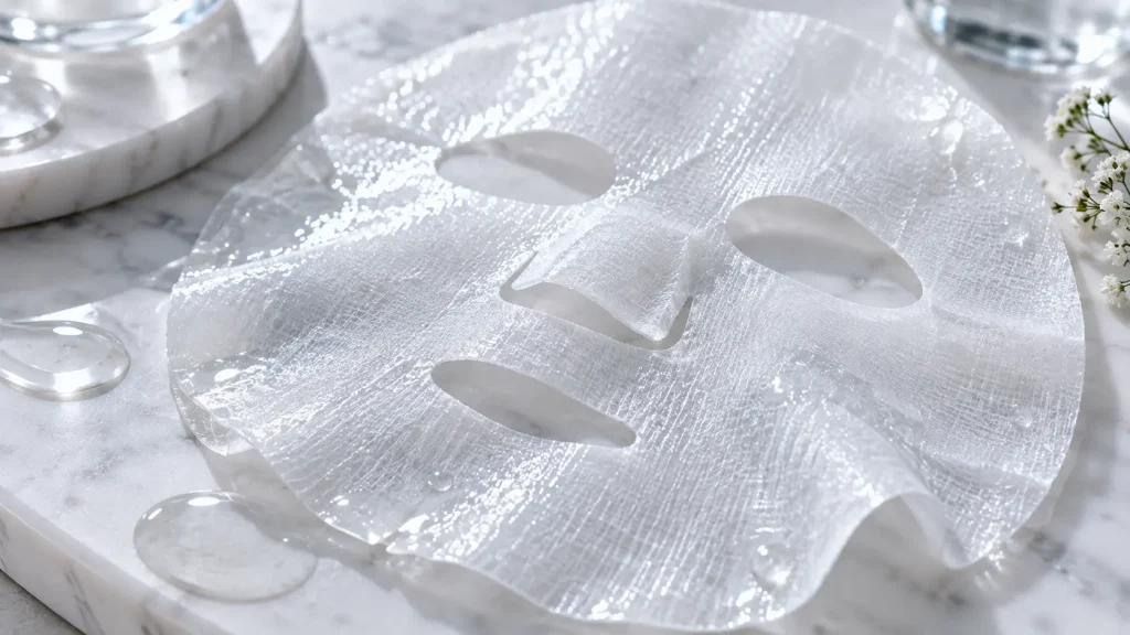 Sheet mask substrate saturated with skincare essence for full-face treatment
